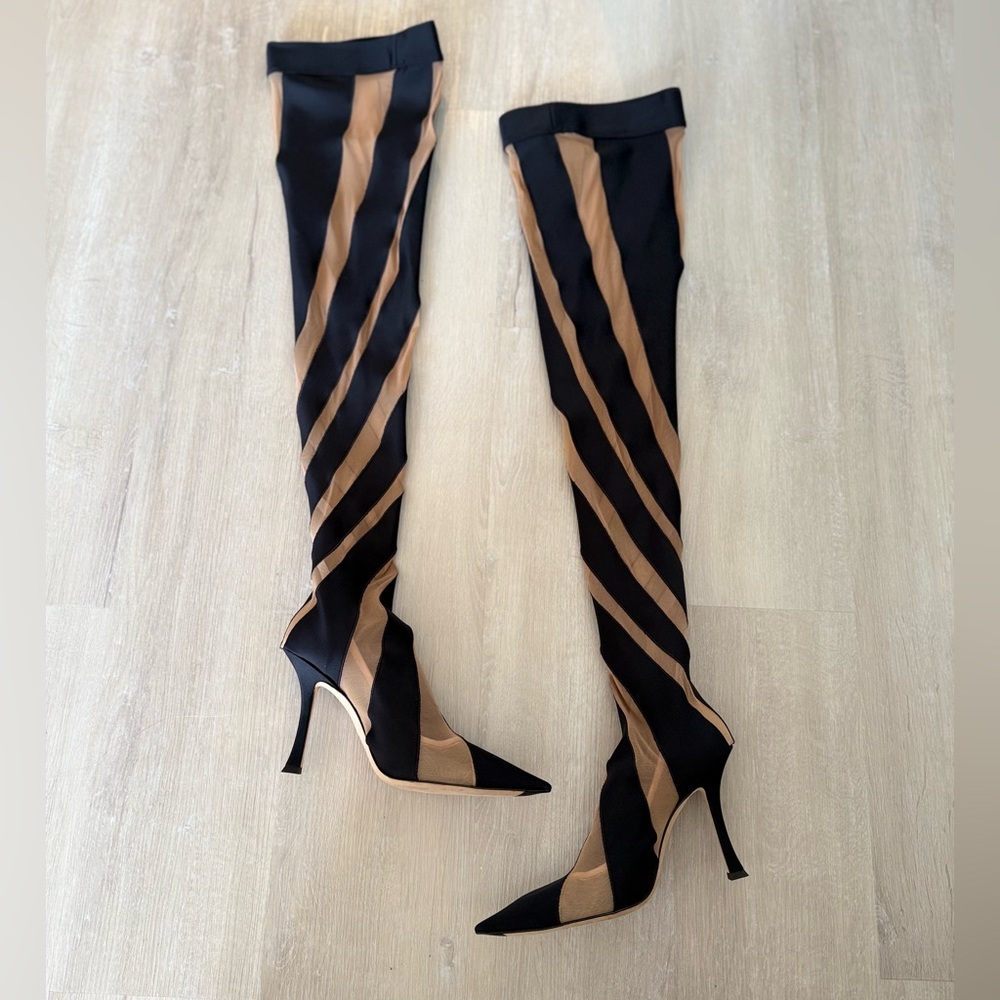 New JIMMY CHOO x Mugler over-the-knee sock boots 39 - Picture 8 of 12
